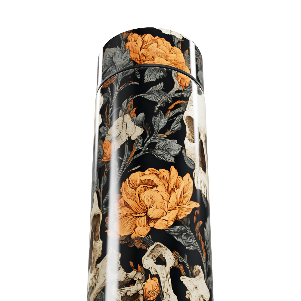 Garrafa Térmica Touch - Floral Preto Laranja