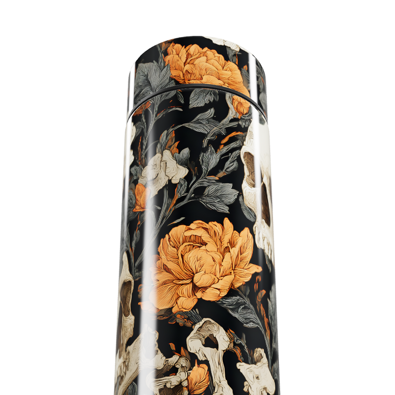 Garrafa Térmica Touch - Floral Preto Laranja