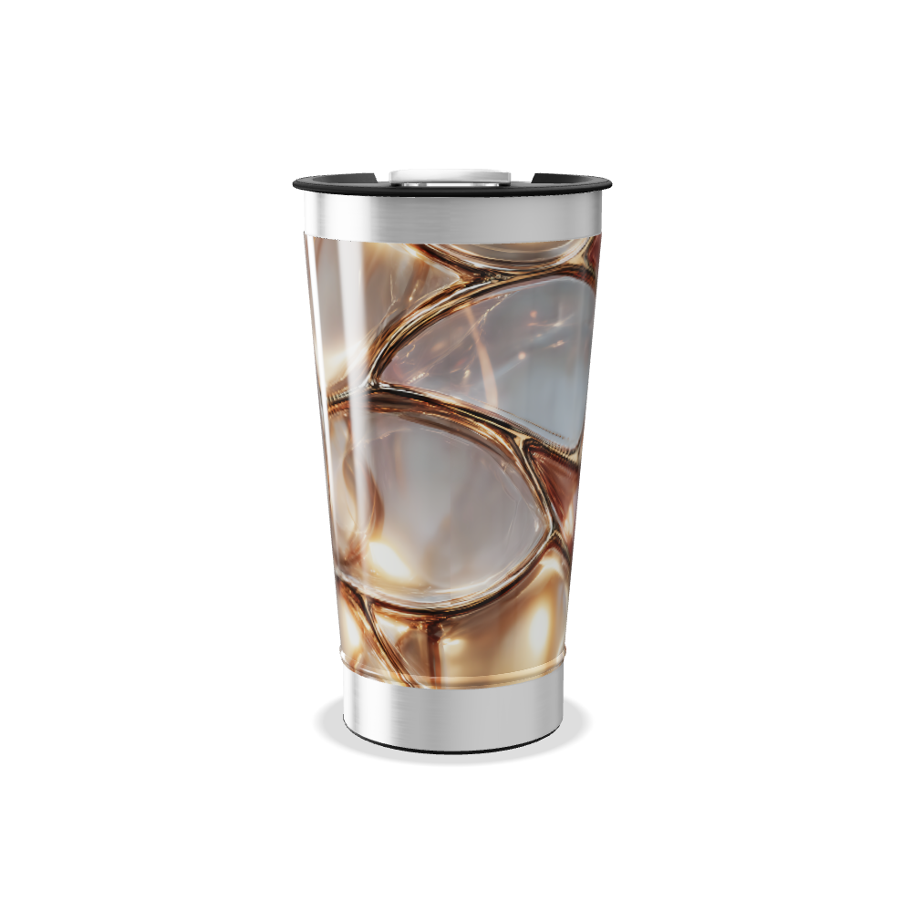 Copo Térmico - Estampa Abstrata Marrom