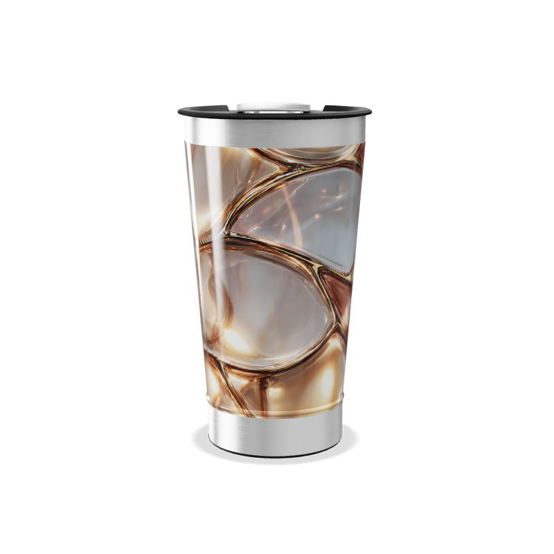Copo Térmico - Estampa Abstrata Marrom