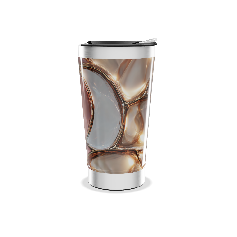 Copo Térmico - Estampa Abstrata Marrom