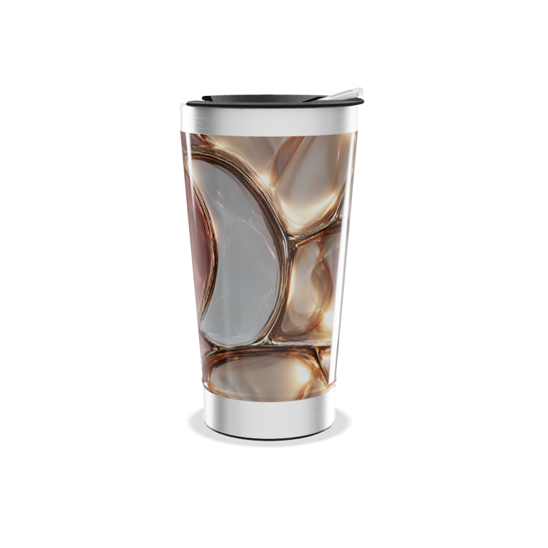 Copo Térmico - Estampa Abstrata Marrom