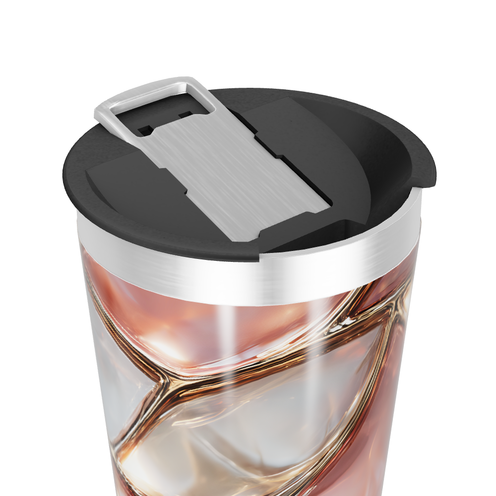 Copo Térmico - Estampa Abstrata Marrom