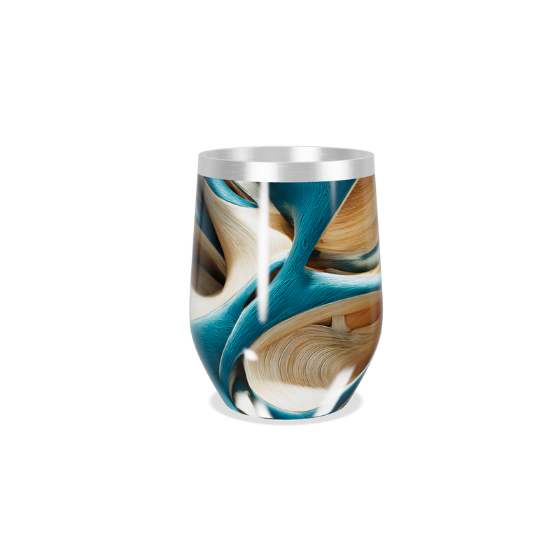 Copo Térmico Slim - Azul e Marrom Abstrato