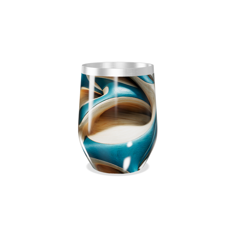 Copo Térmico Slim - Azul e Marrom Abstrato