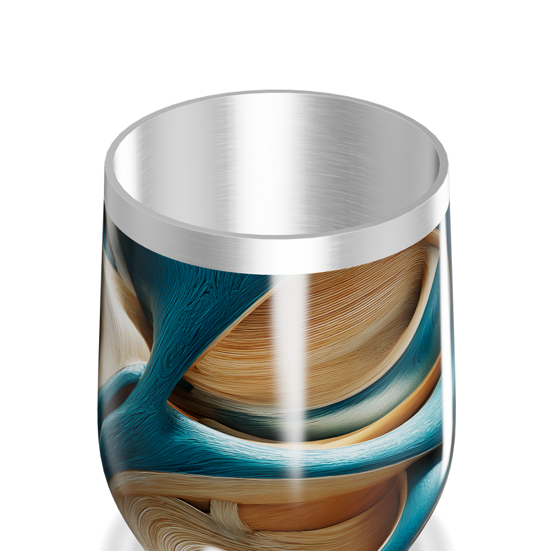 Copo Térmico Slim - Azul e Marrom Abstrato