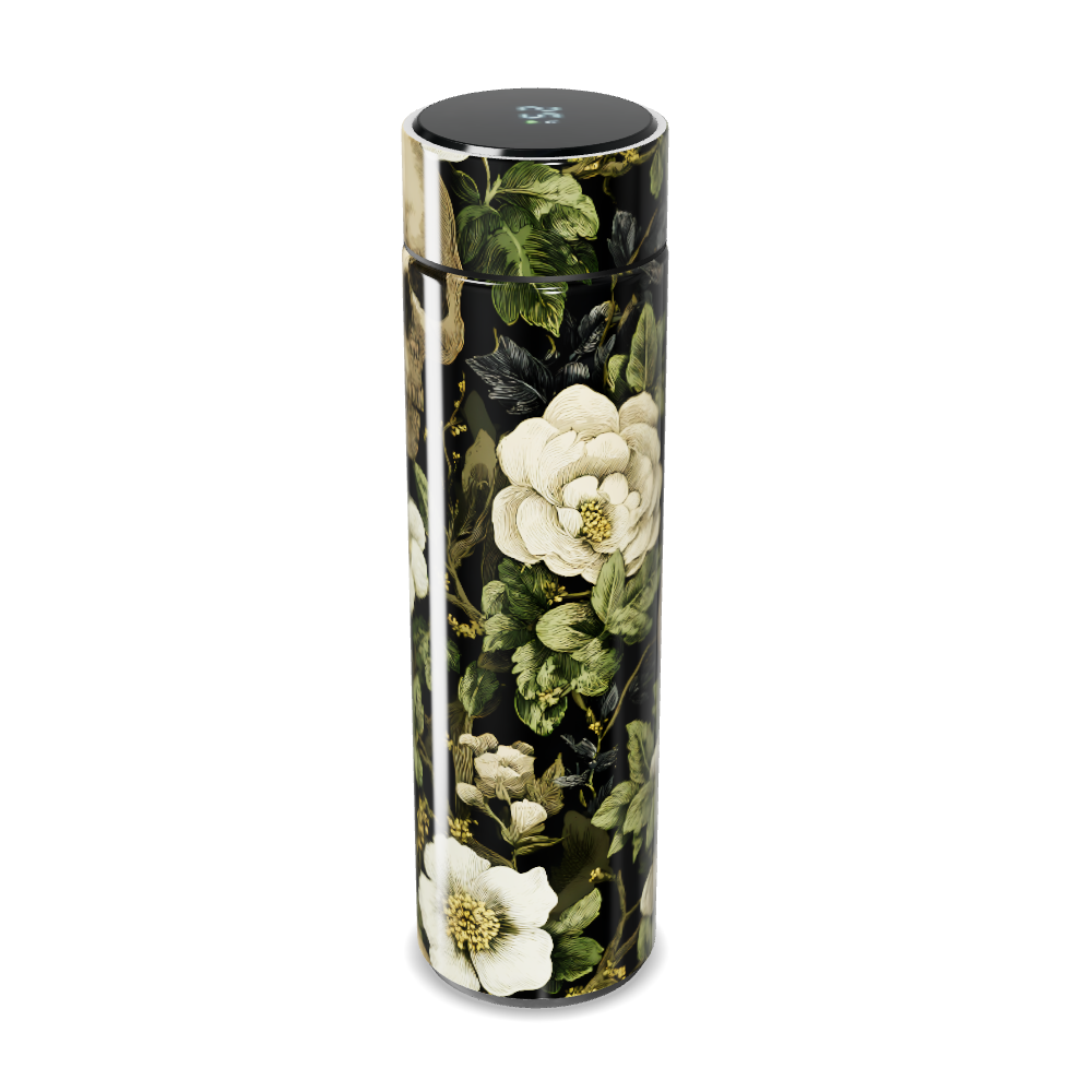 Garrafa Térmica Touch - Caveira Floral Preta