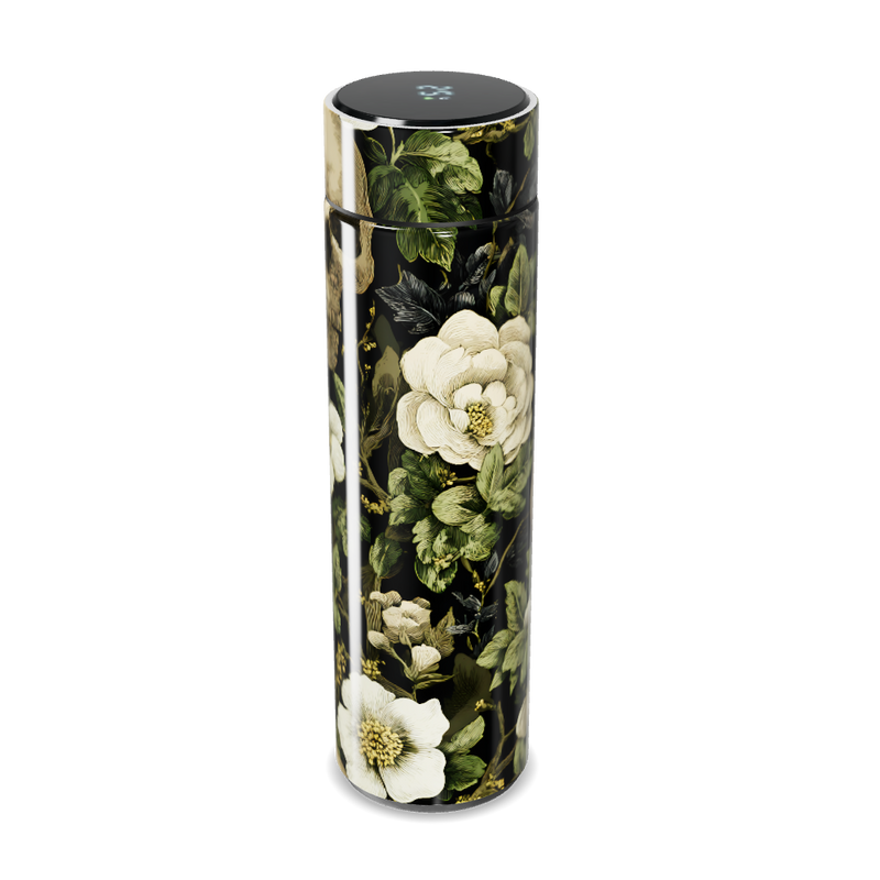 Garrafa Térmica Touch - Caveira Floral Preta