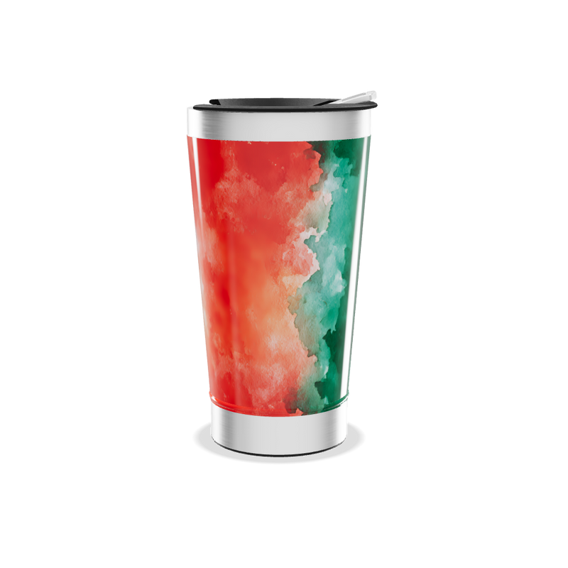Copo Térmico - Estampa aquarela vermelha