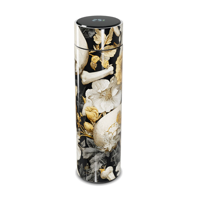 Garrafa Térmica Touch - Floral Preta Digital