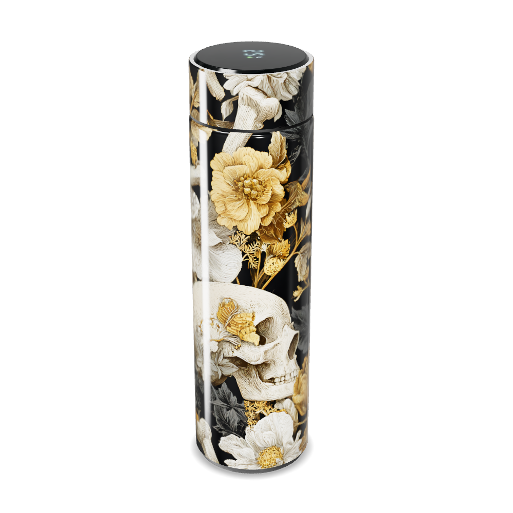 Garrafa Térmica Touch - Floral Preta Digital