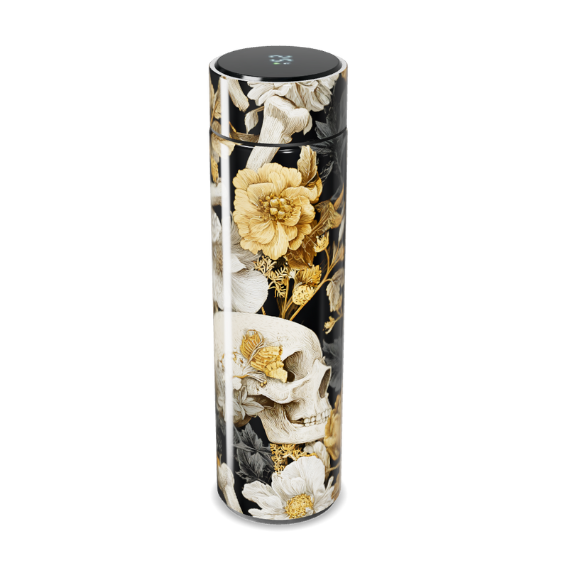 Garrafa Térmica Touch - Floral Preta Digital