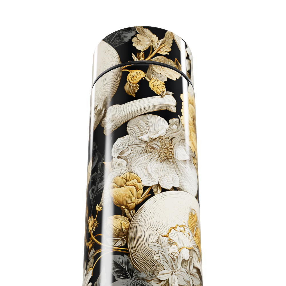 Garrafa Térmica Touch - Floral Preta Digital