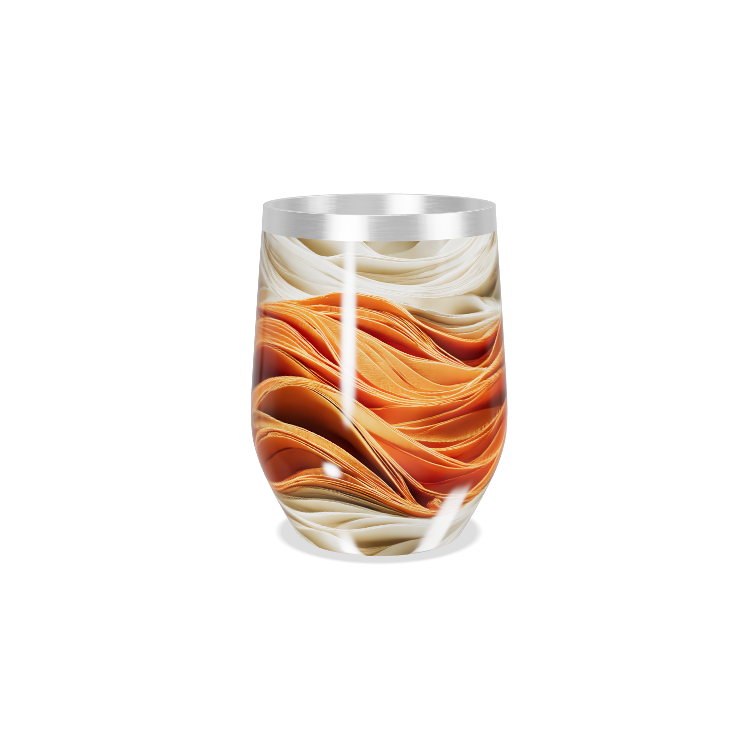 Copo Térmico Slim - Estampa Ondas Laranja