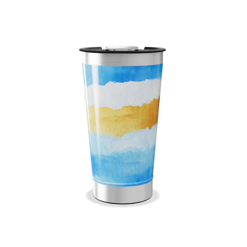 Copo Térmico - Estampa Azul Amarela