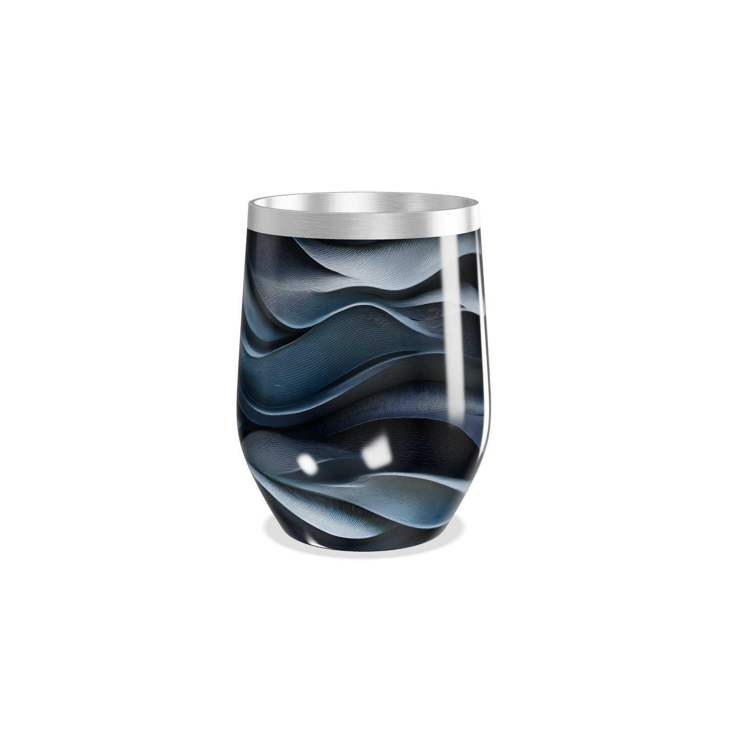 Copo Térmico Slim - Ondas Azul e Preto