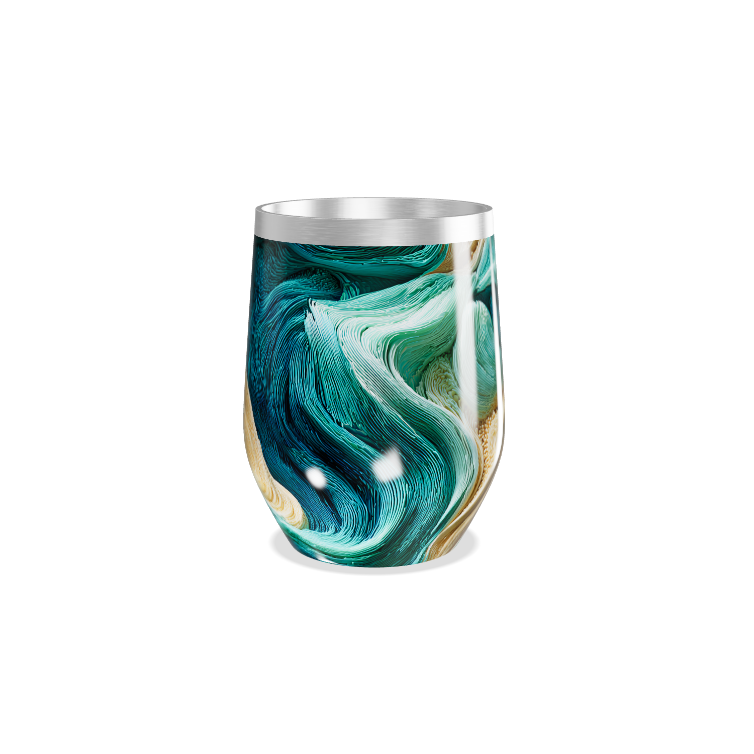 Copo Térmico Slim - Abstrato Azul e Dourado