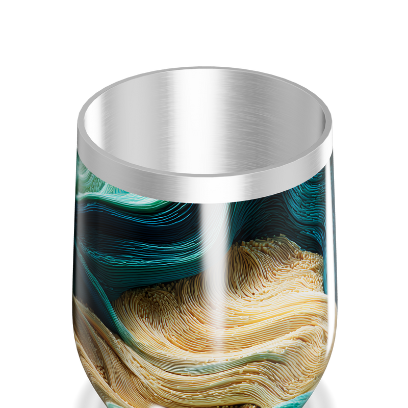 Copo Térmico Slim - Abstrato Azul e Dourado