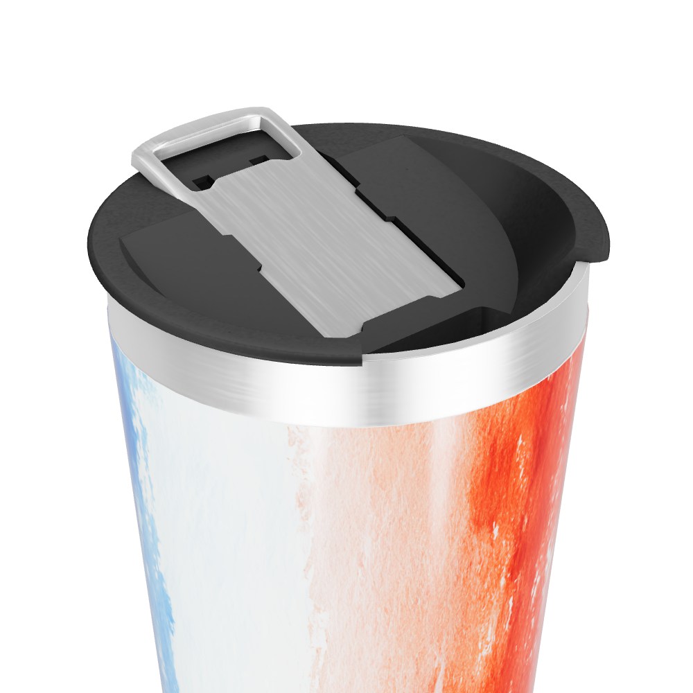 Copo Térmico - Estampa Vermelha Aquarela