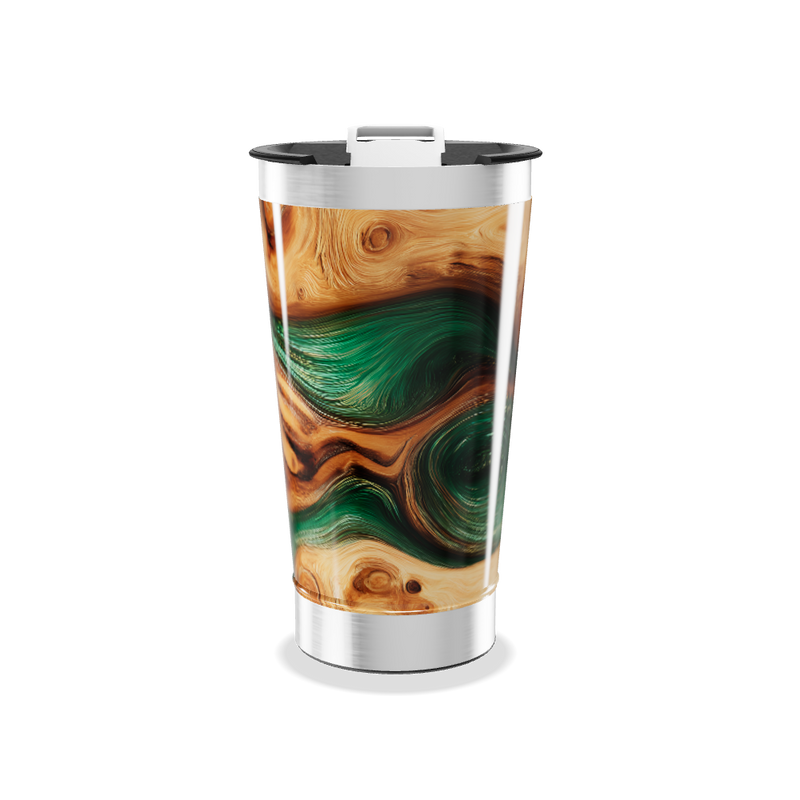 Copo Térmico - Estampa Madeira Verde