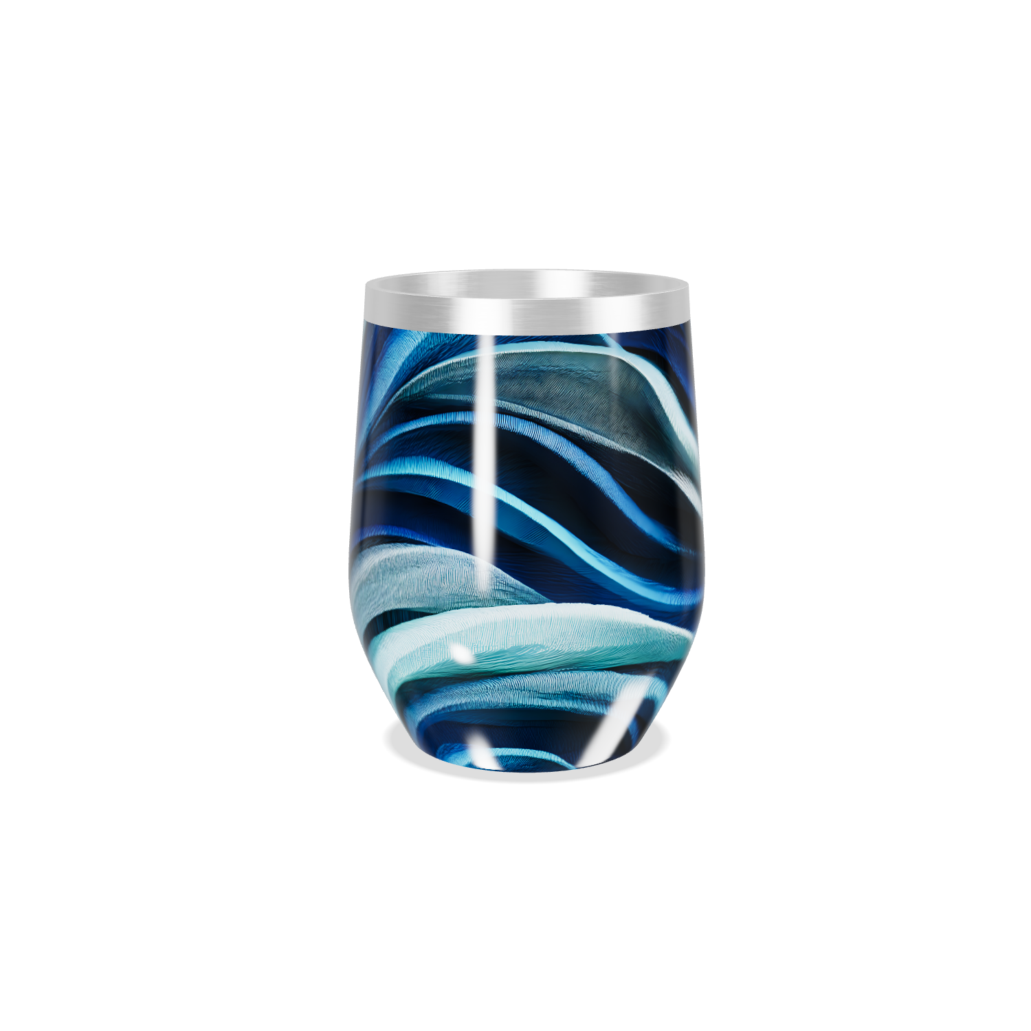 Copo Térmico Slim - Azul com Ondas