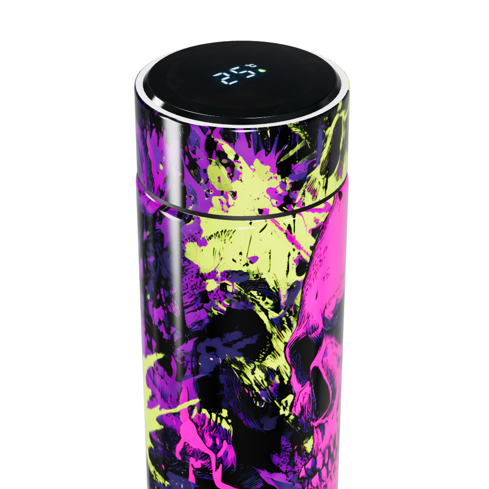 Garrafa Térmica Touch - Caveira Neon Aço Inox