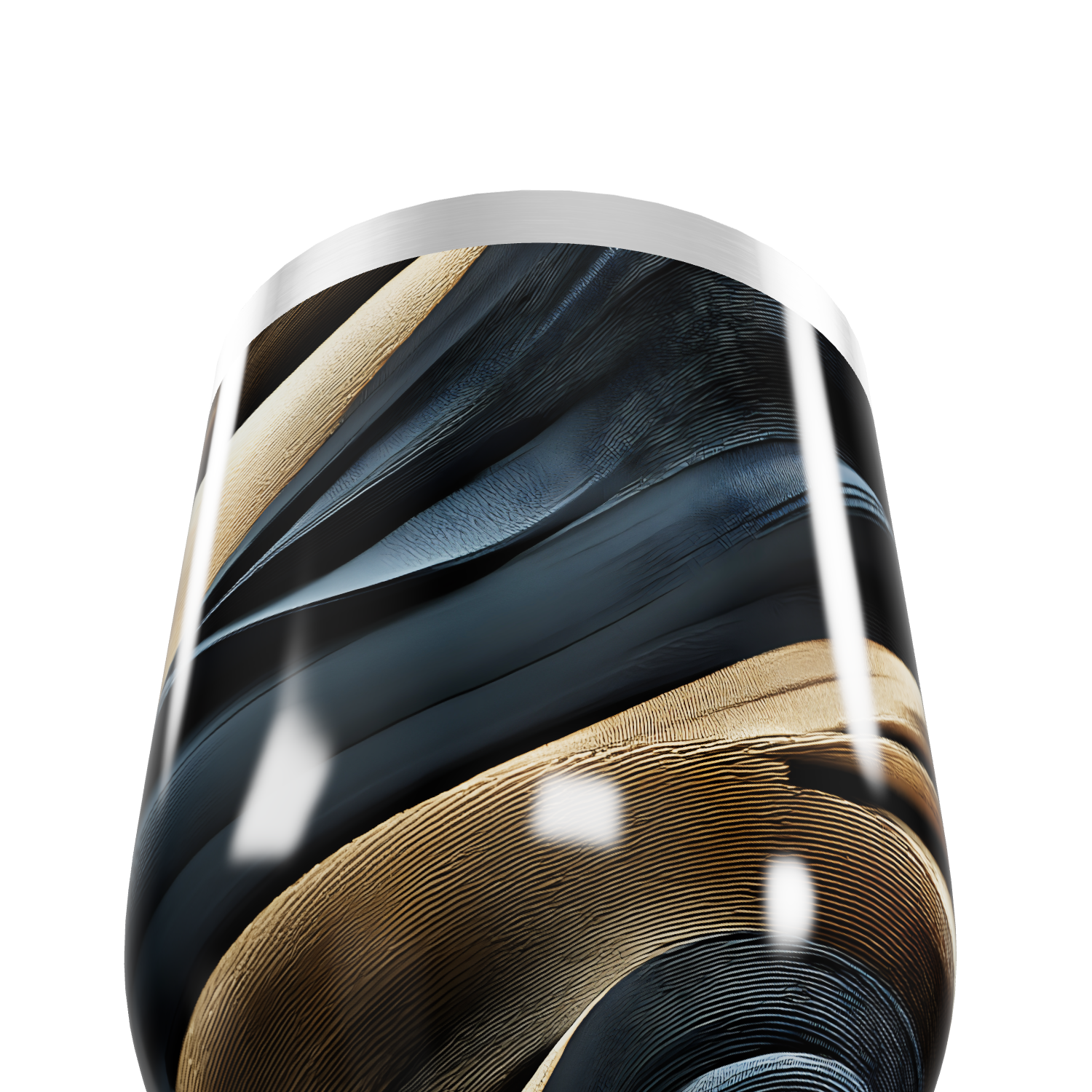 Copo Térmico Slim - Design Abstrato Preto e Dourado