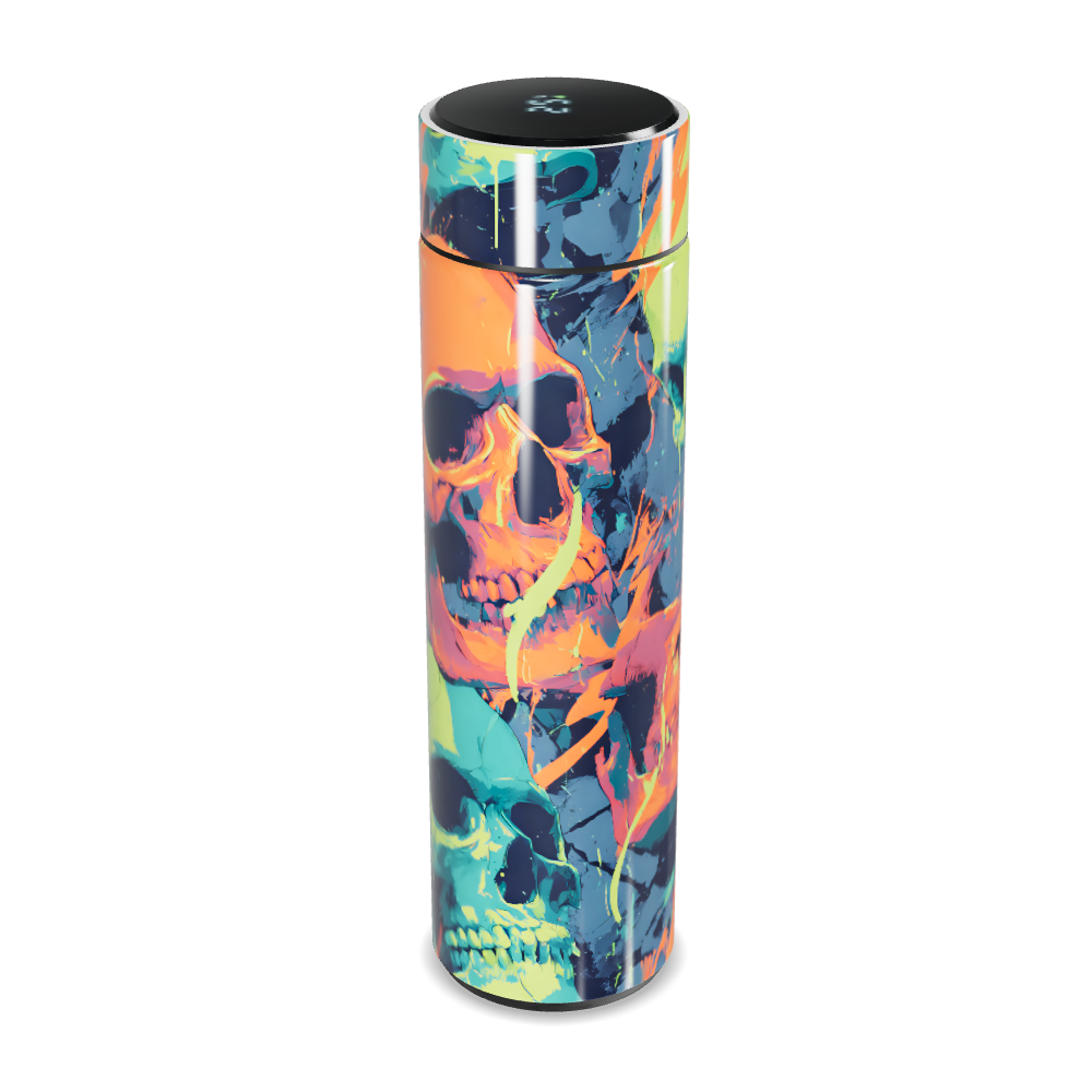 Garrafa Térmica Touch - Estampa Caveira Colorida