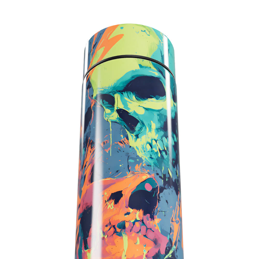 Garrafa Térmica Touch - Estampa Caveira Colorida