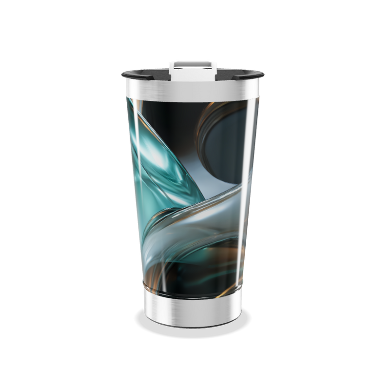 Copo Térmico - Abstrato Azul Aço Inox