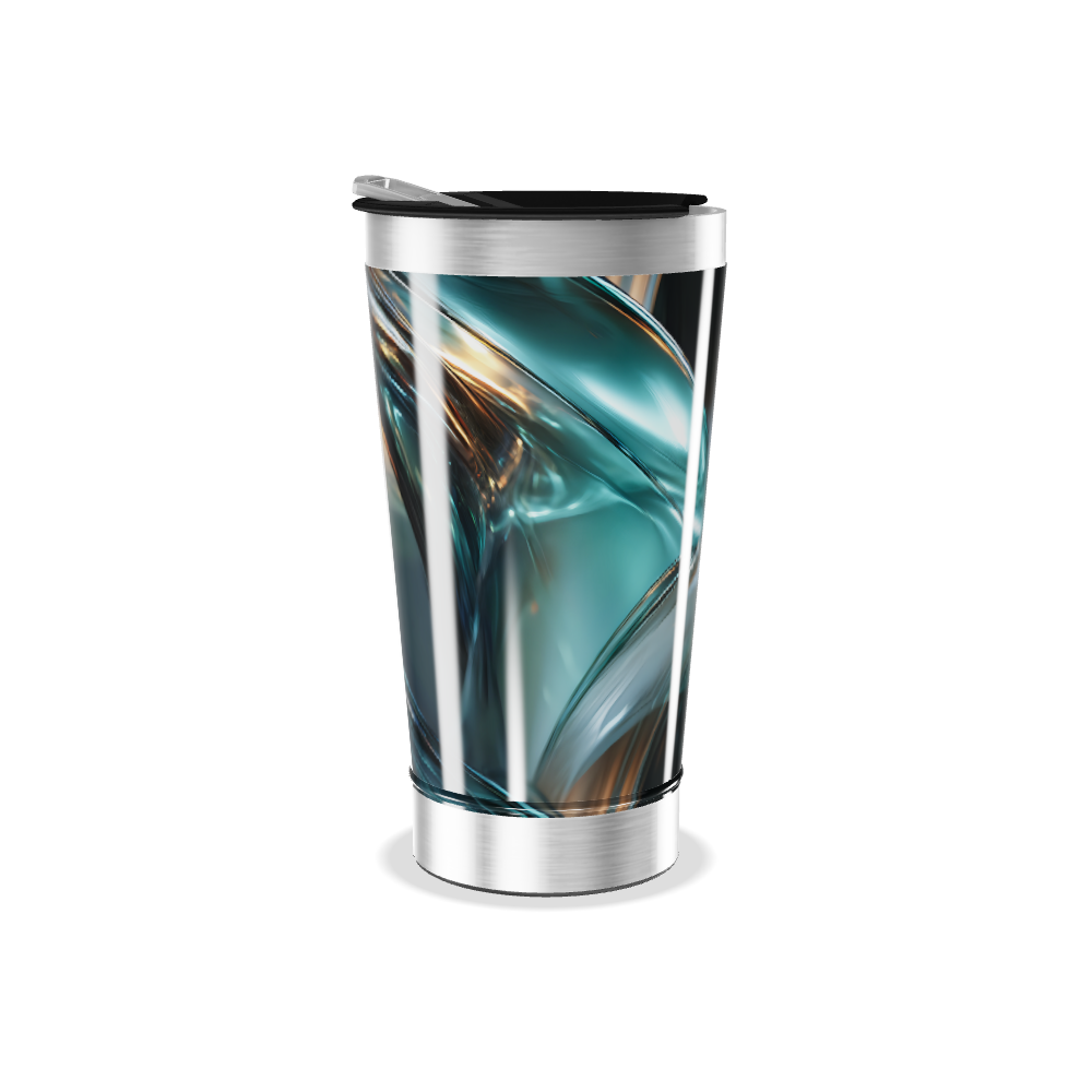 Copo Térmico - Abstrato Azul Aço Inox