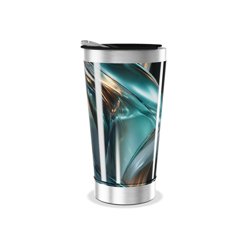Copo Térmico - Abstrato Azul Aço Inox
