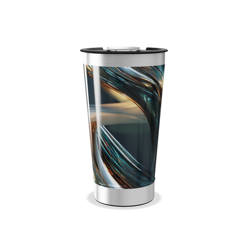 Copo Térmico - Abstrato Azul Aço Inox