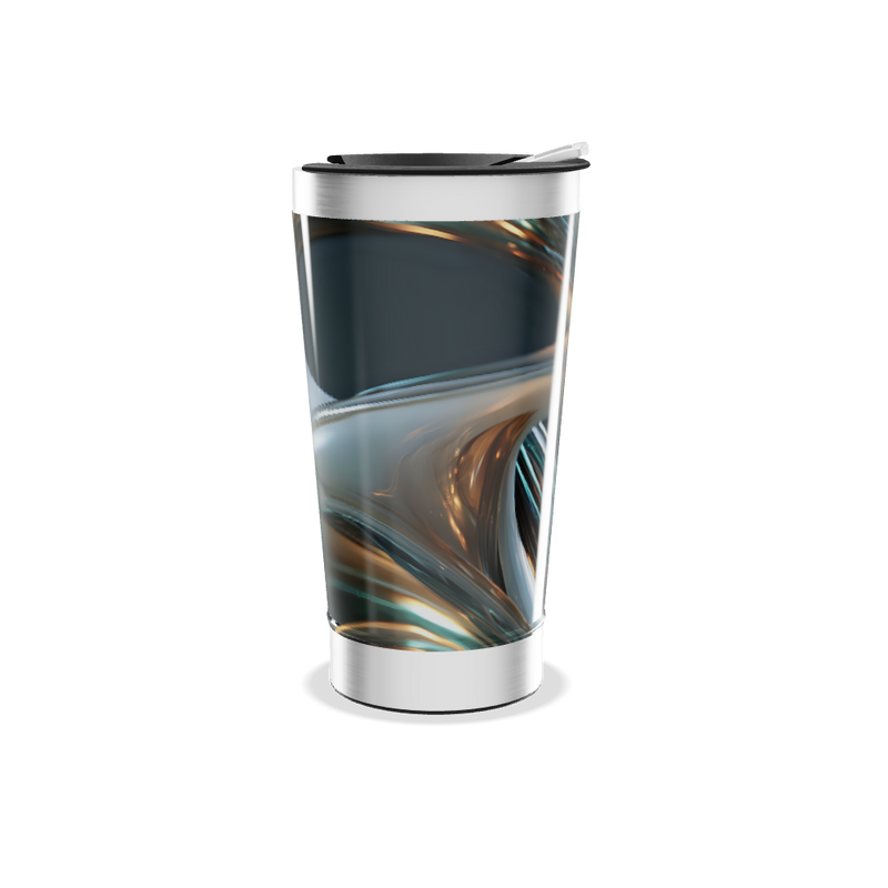 Copo Térmico - Abstrato Azul Aço Inox