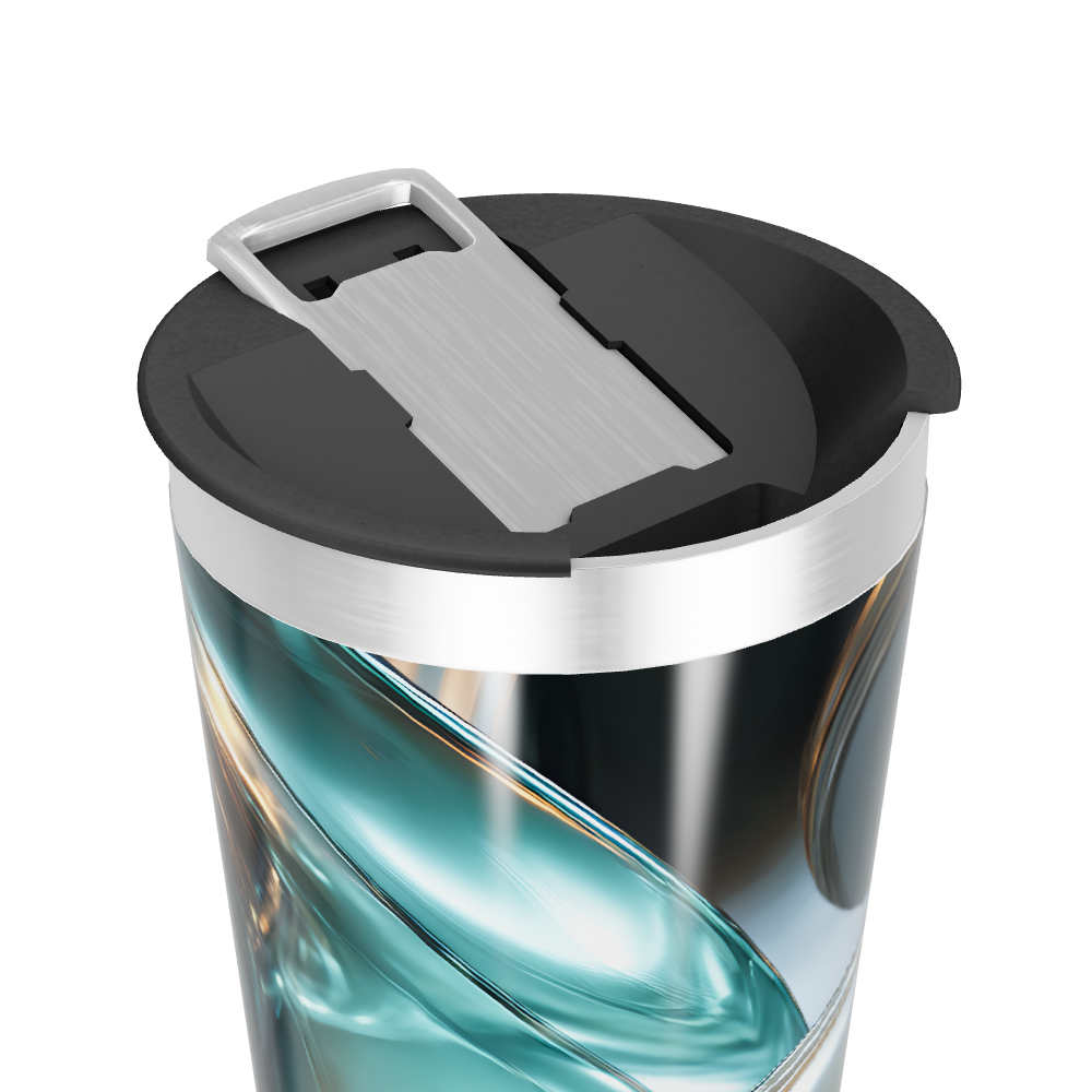 Copo Térmico - Abstrato Azul Aço Inox