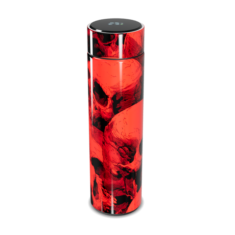 Garrafa Térmica Touch - Vermelha com Caveiras