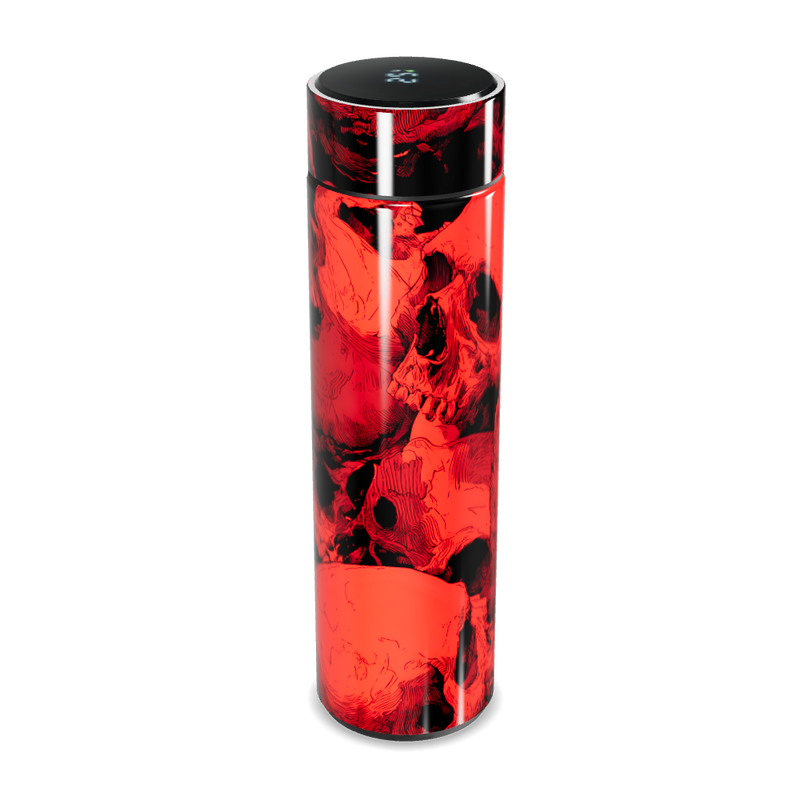 Garrafa Térmica Touch - Vermelha com Caveiras