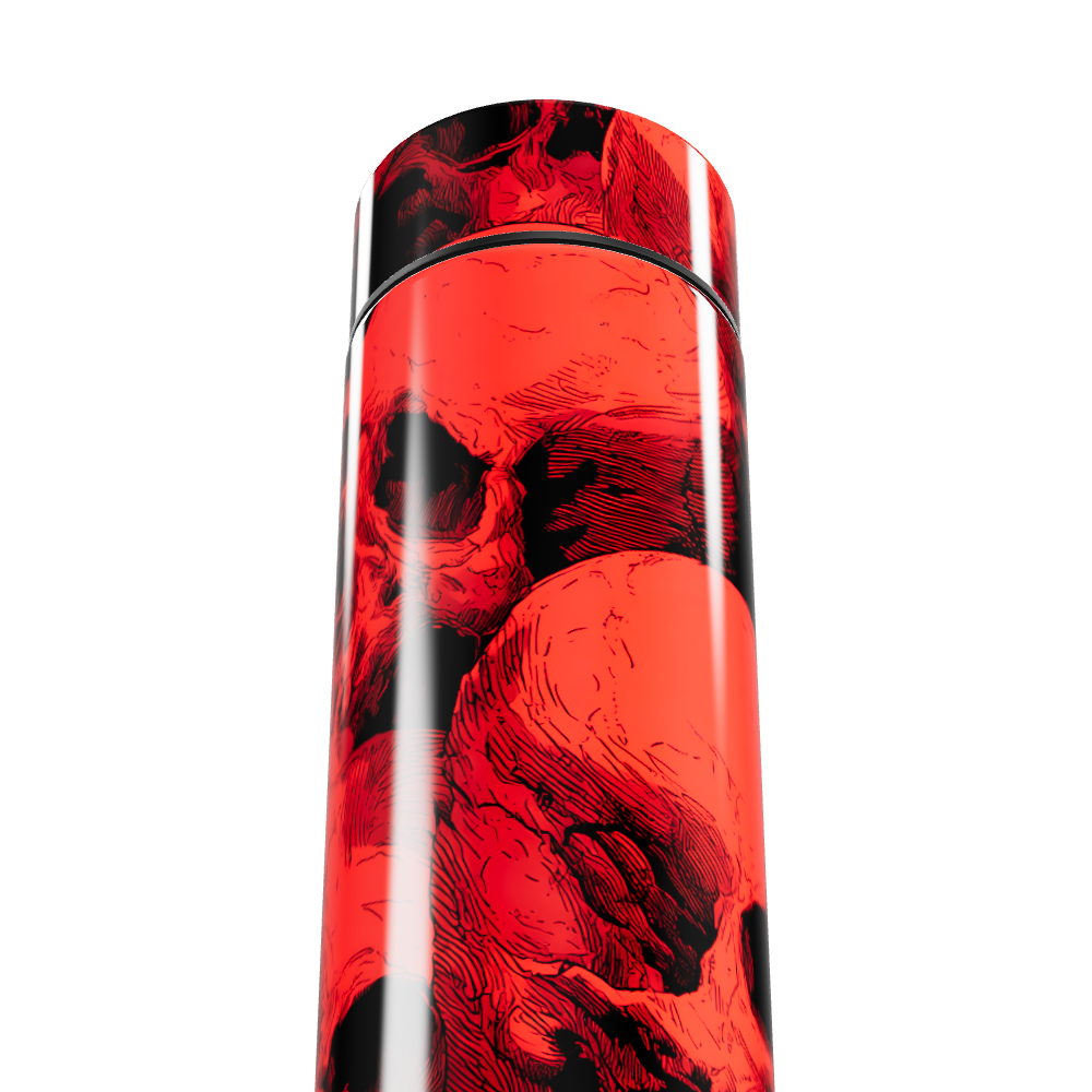 Garrafa Térmica Touch - Vermelha com Caveiras