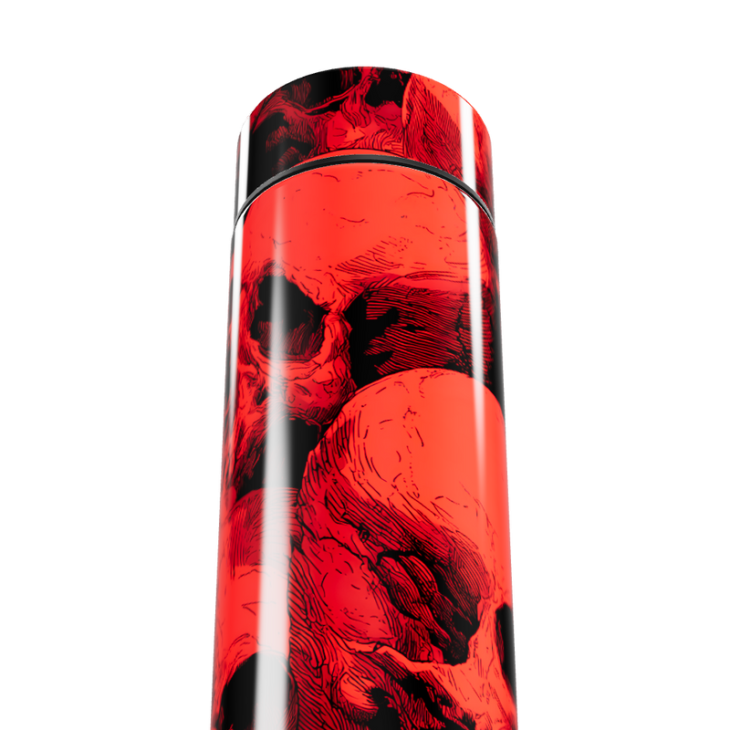 Garrafa Térmica Touch - Vermelha com Caveiras