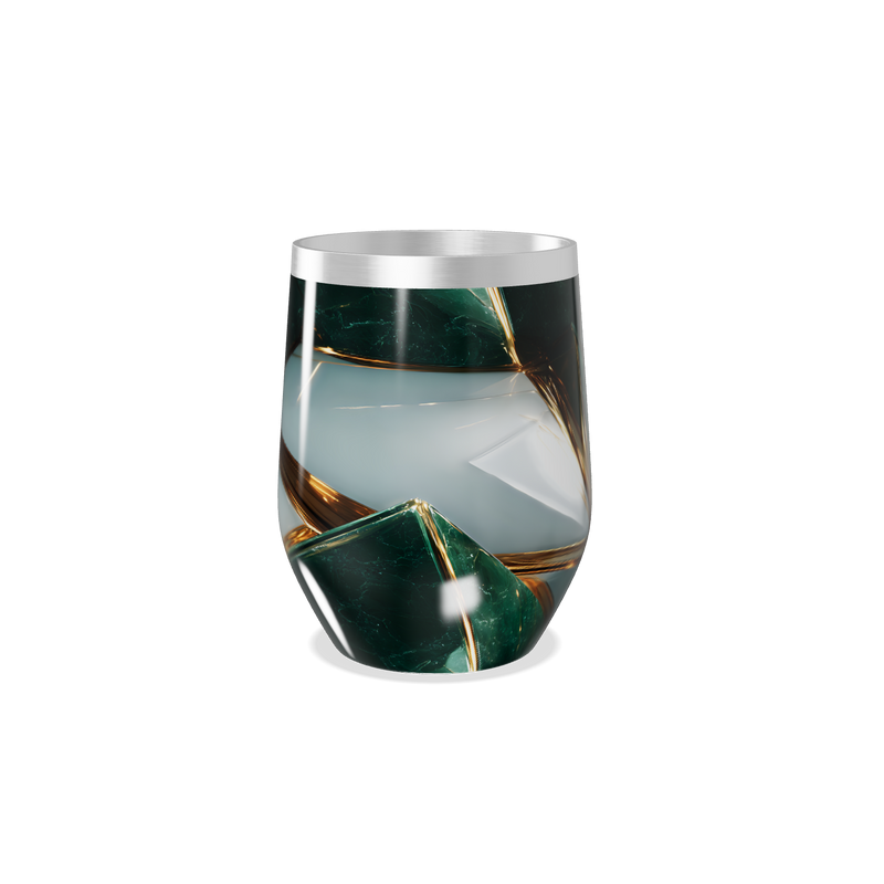 Copo Térmico Slim - Transparente com Gelo Verde