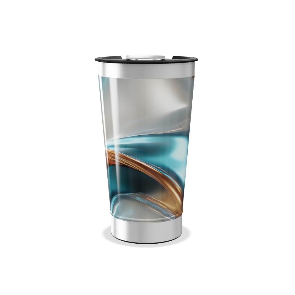 Copo Térmico - Azul com Design Abstrato