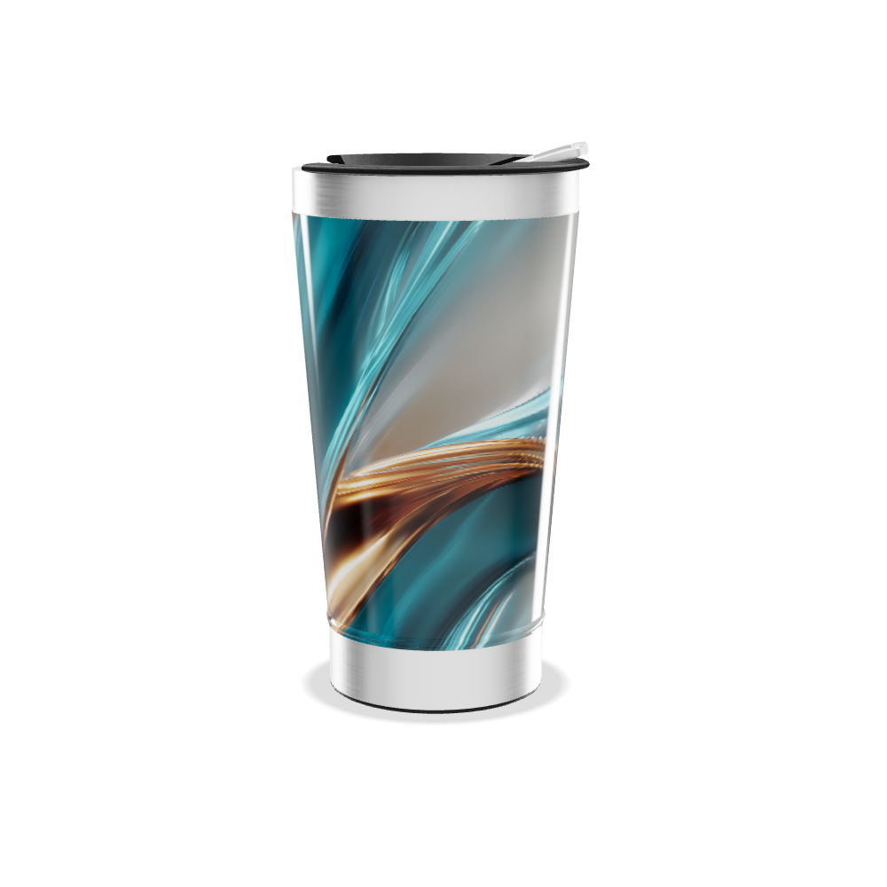 Copo Térmico - Azul com Design Abstrato