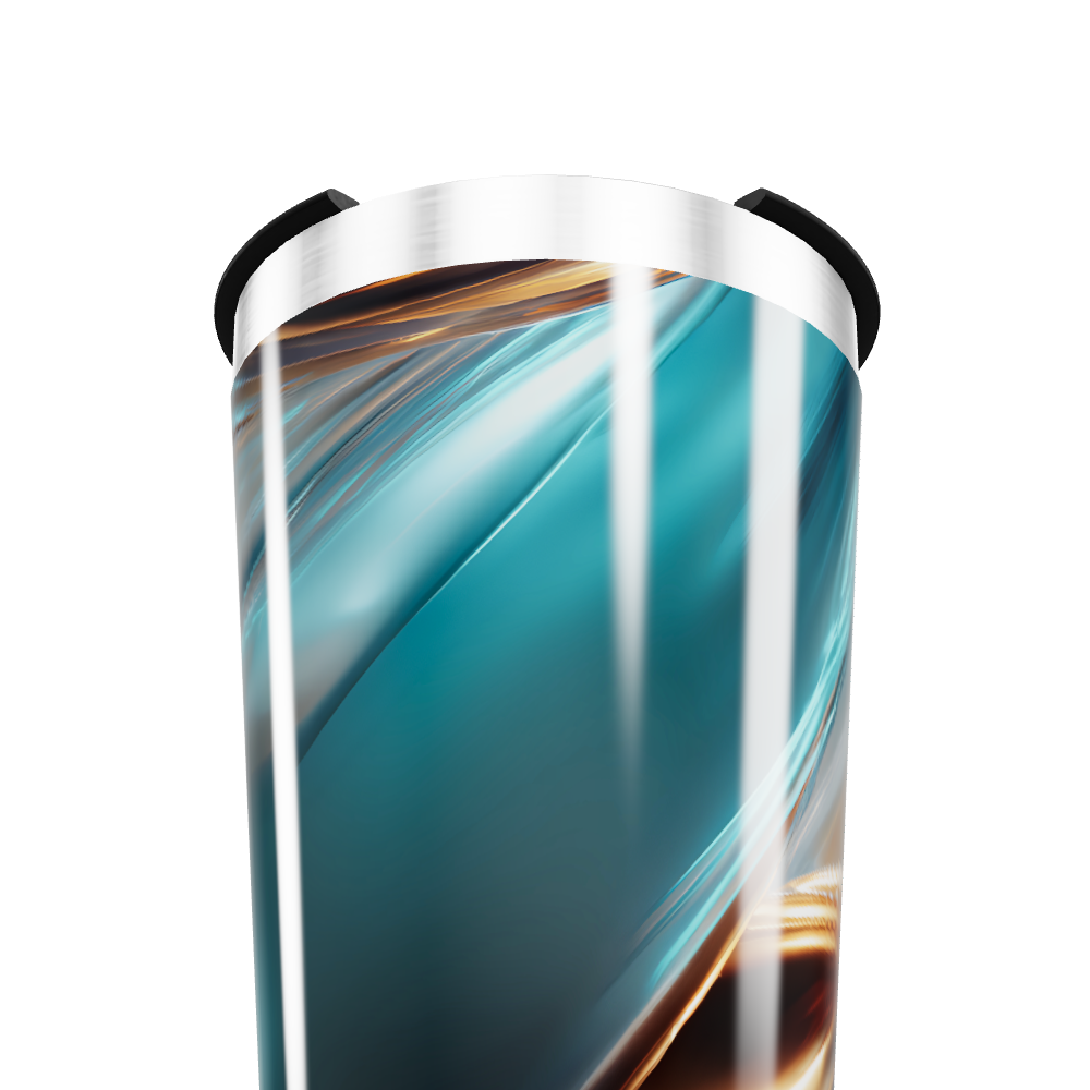 Copo Térmico - Azul com Design Abstrato