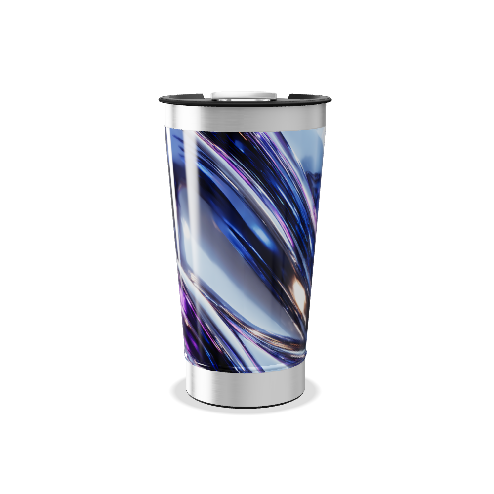 Copo Térmico - Azul Metálico Abstrato