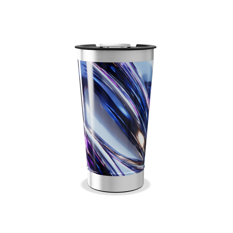 Copo Térmico - Azul Metálico Abstrato