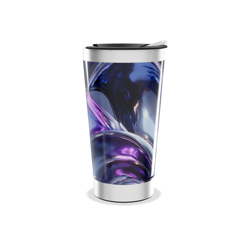 Copo Térmico - Azul Metálico Abstrato