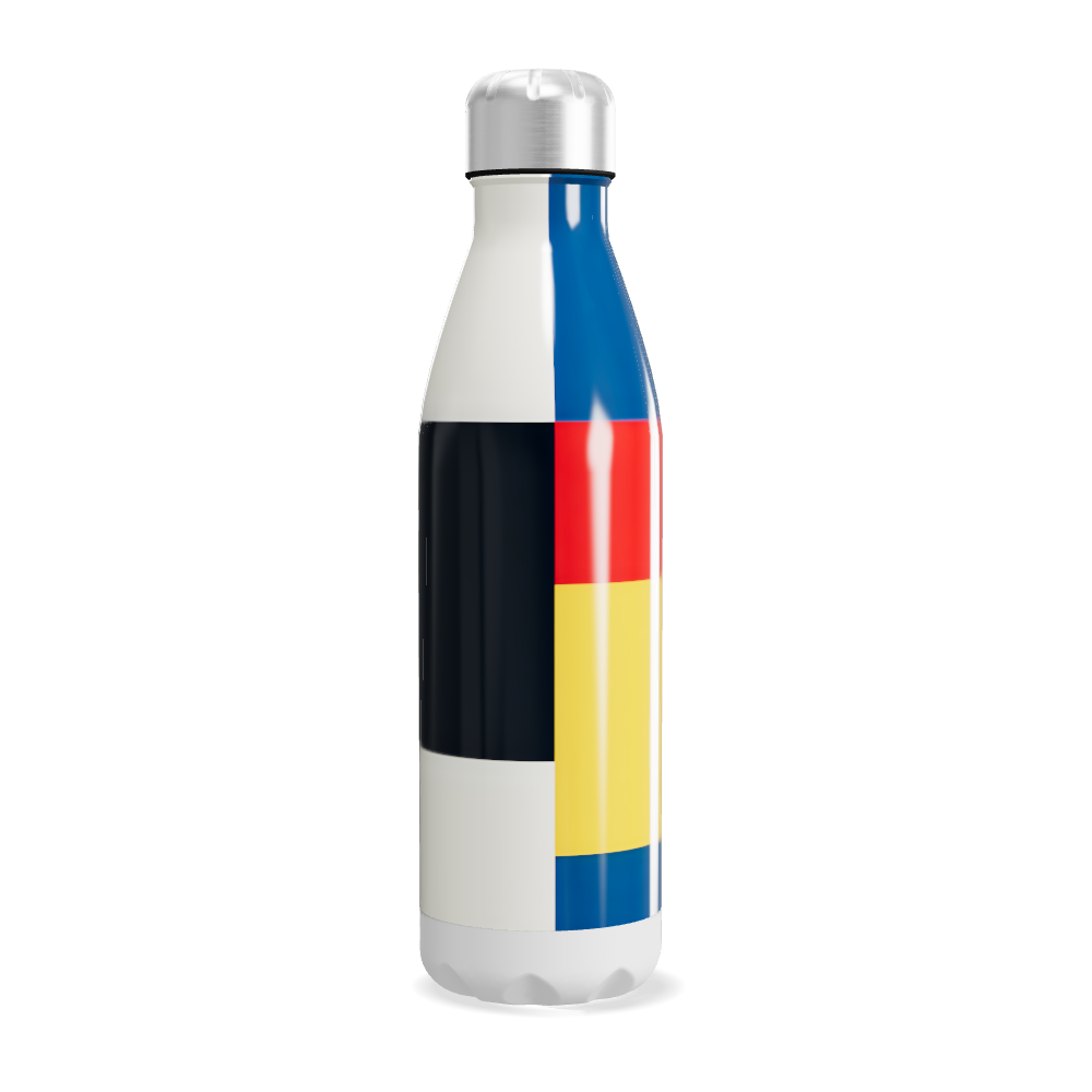 Garrafa Inox - Listras Azul Vermelho Amarelo