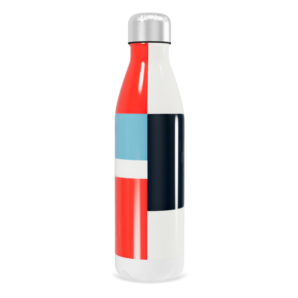 Garrafa Inox - Listras Azul Vermelho Amarelo