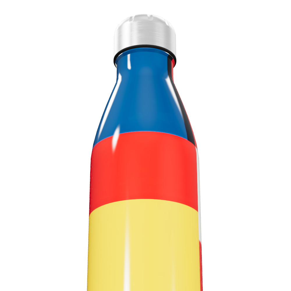 Garrafa Inox - Listras Azul Vermelho Amarelo