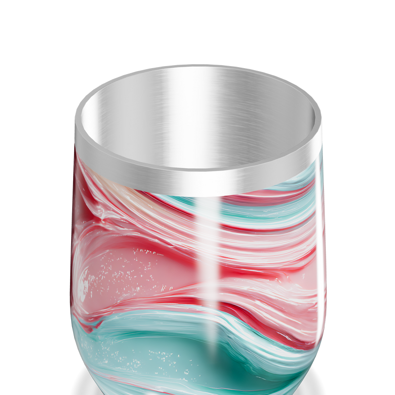 Copo Térmico Slim - Mármore Rosa e Verde